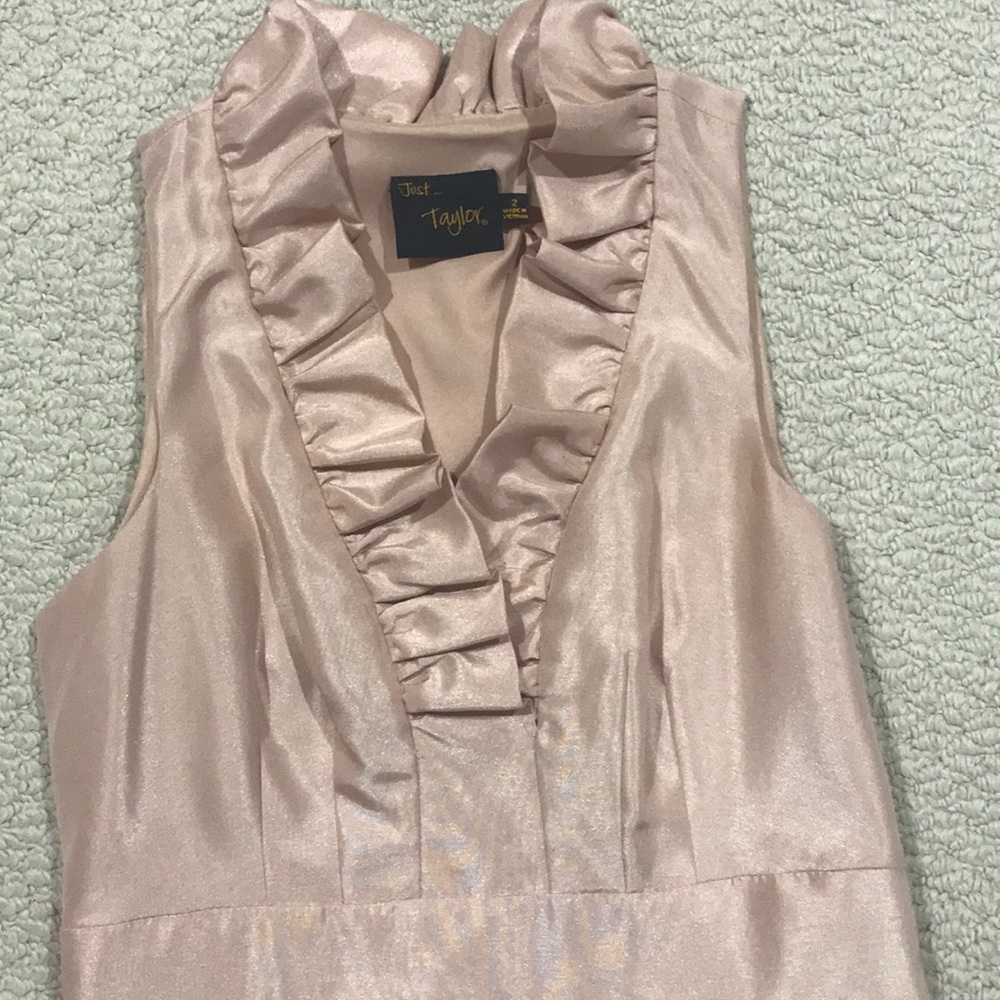 Pink Ruffle Neck Dress, size 2 - Picture 2 of 3